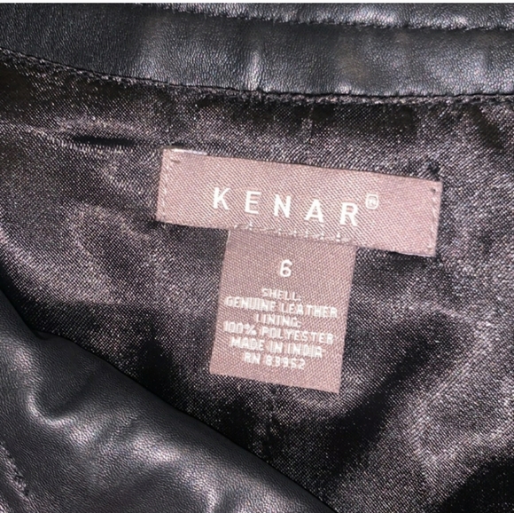 KENAR BLACK LEATHER JACKET EXCELLENT USED CONDITION SIZE 6 - Picture 10 of 10